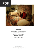 Handbook 2012  Abstracts Psychoanalysis,Culture and Society