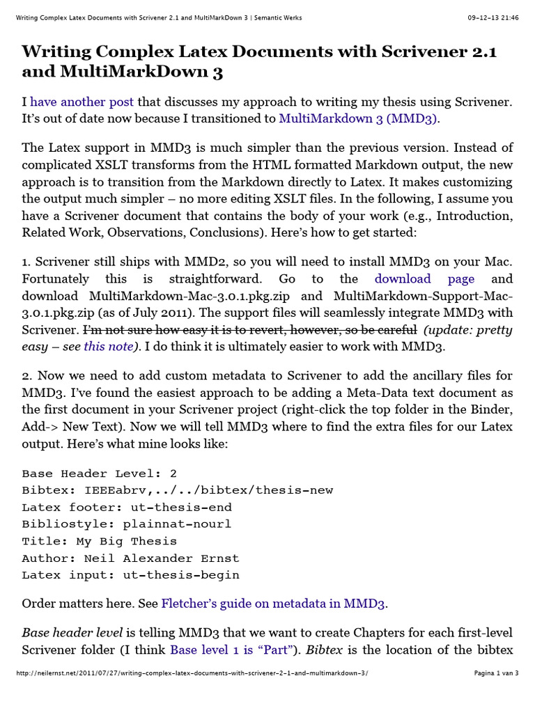 Complex LaTeX with Scrivener & MMD3 | PDF | Zip (File Format ...