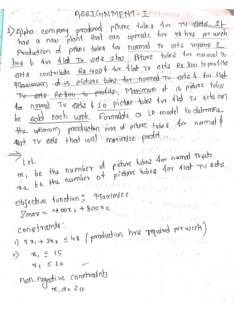 Operational Research Assign | PDF