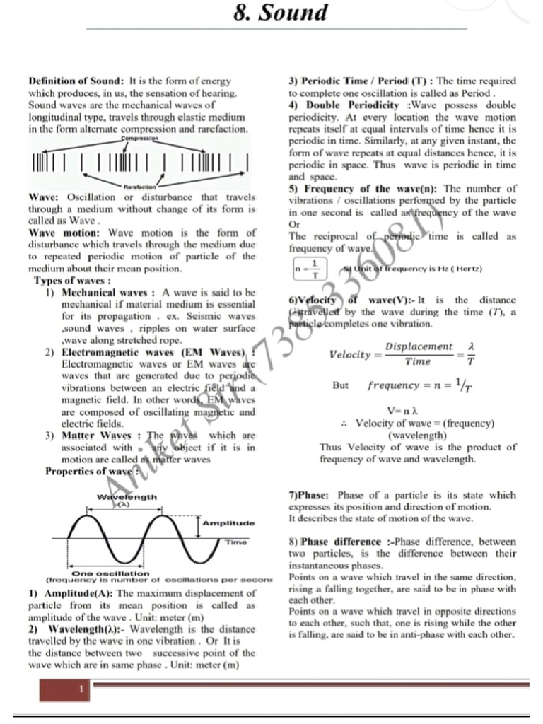 Physics Sound Notes | PDF