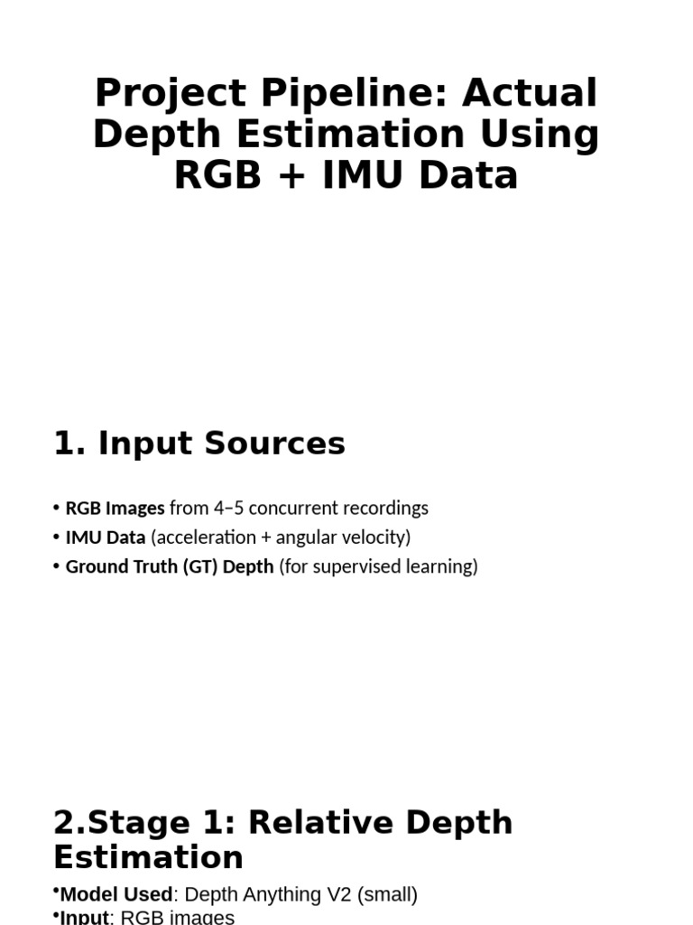 Depth Estimation with RGB and IMU Data | PDF