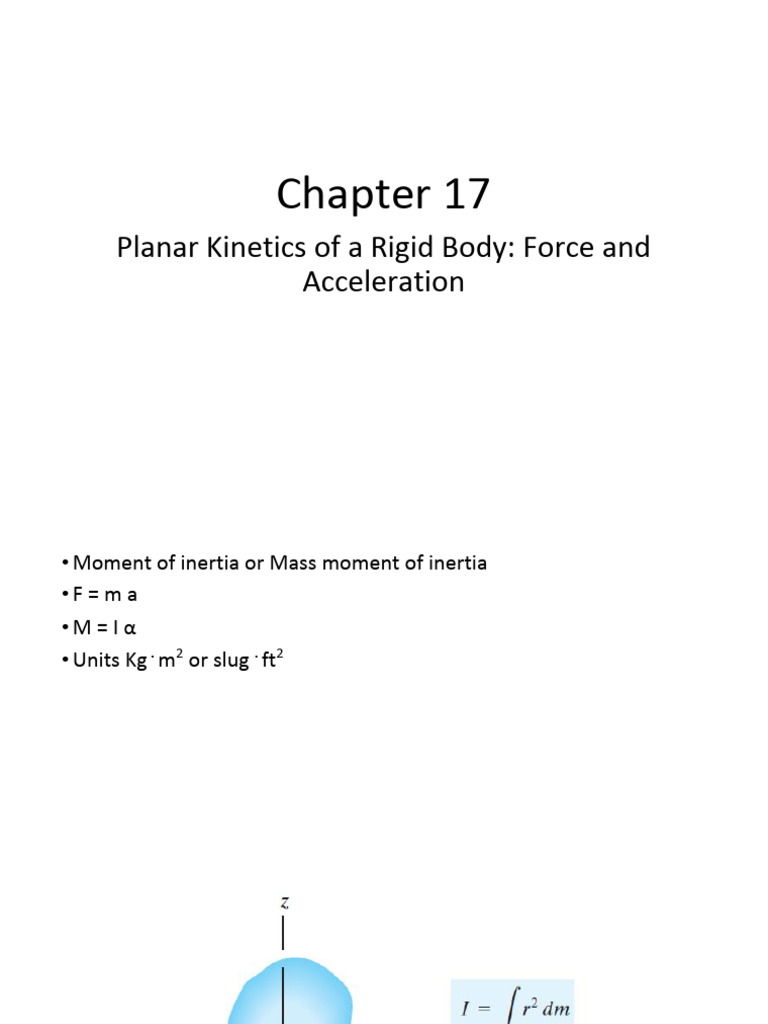 Planar Kinetics of A Rigid Body: Force and Acceleration | PDF