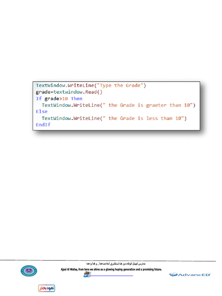 Grade Comparison Program in Small Basic | PDF