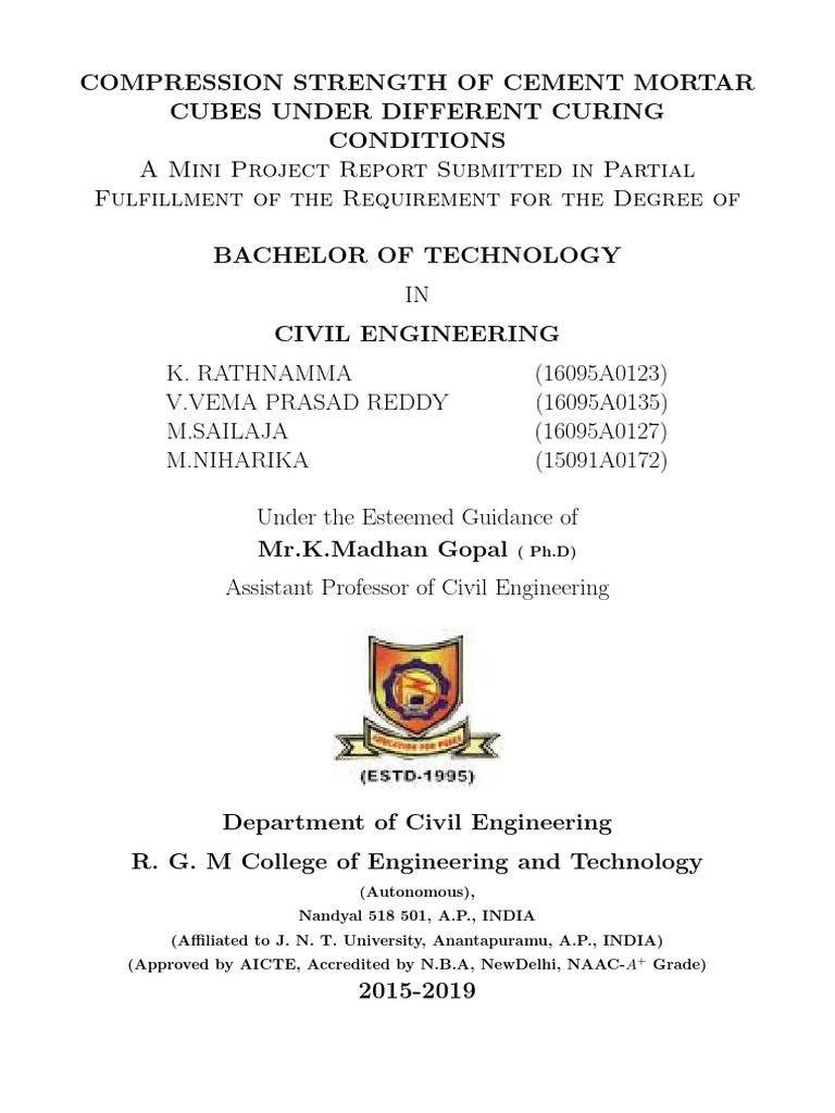 2018-19-Ce-Compression Strength of Cement Mortar Cubes Under Different ...