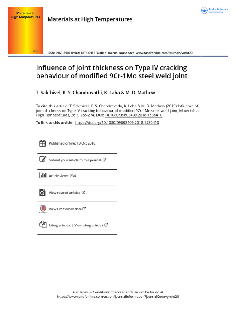 In Uence of Joint Thickness On Type IV Cracking Behaviour of Modified ...