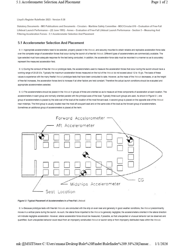 Free-Fall Lifeboat Accelerometer Guide | PDF | Accelerometer | Acceleration