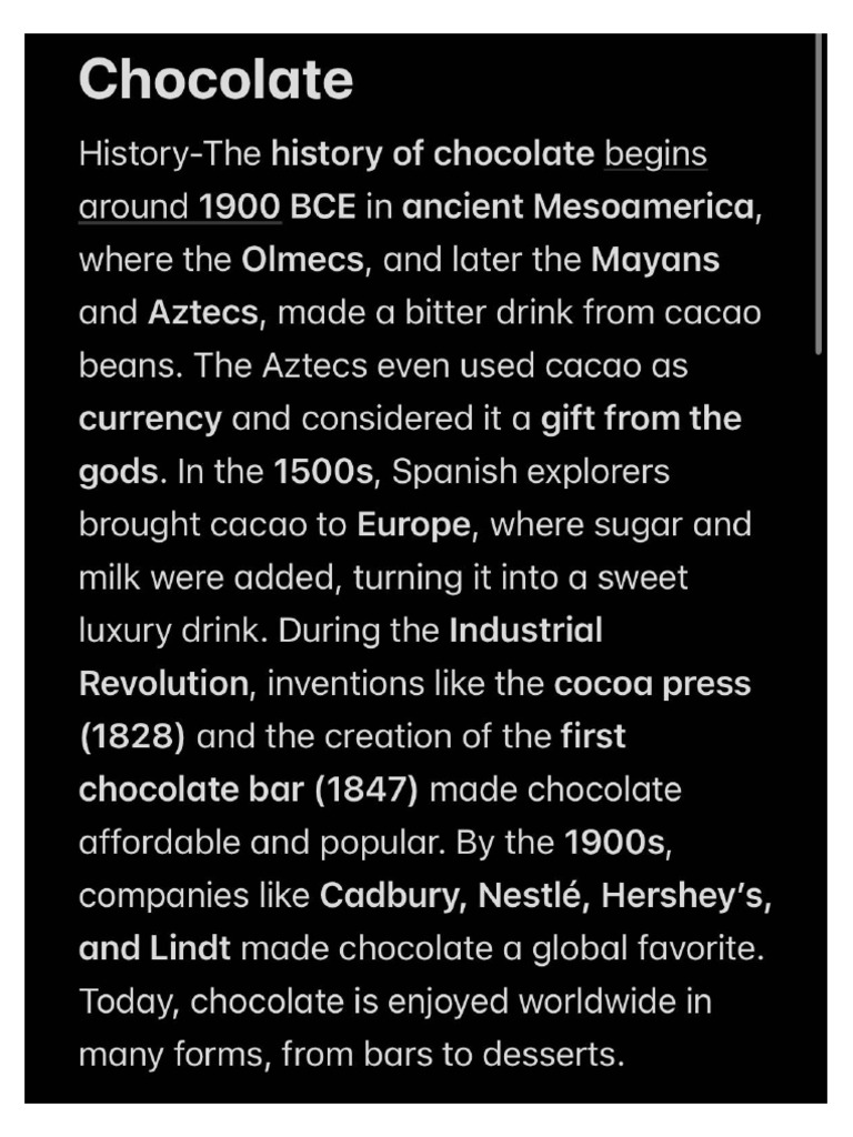 Unit - 2 Chocolate | PDF