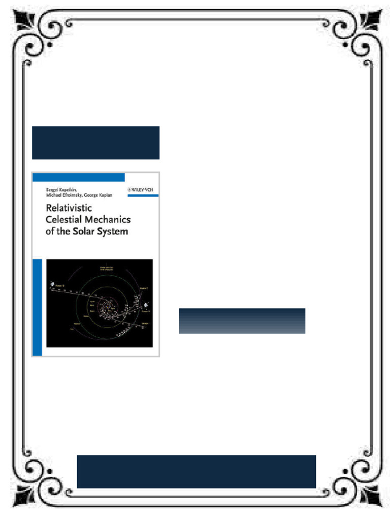 Relativistic Celestial Mechanics of The Solar System 1st Edition Sergei ...