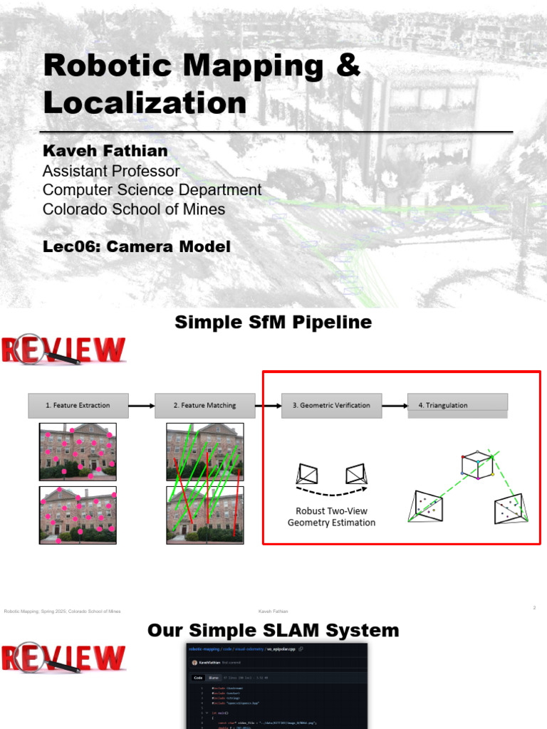 Robotic Mapping and Camera Models | PDF | 2 D Computer Graphics ...