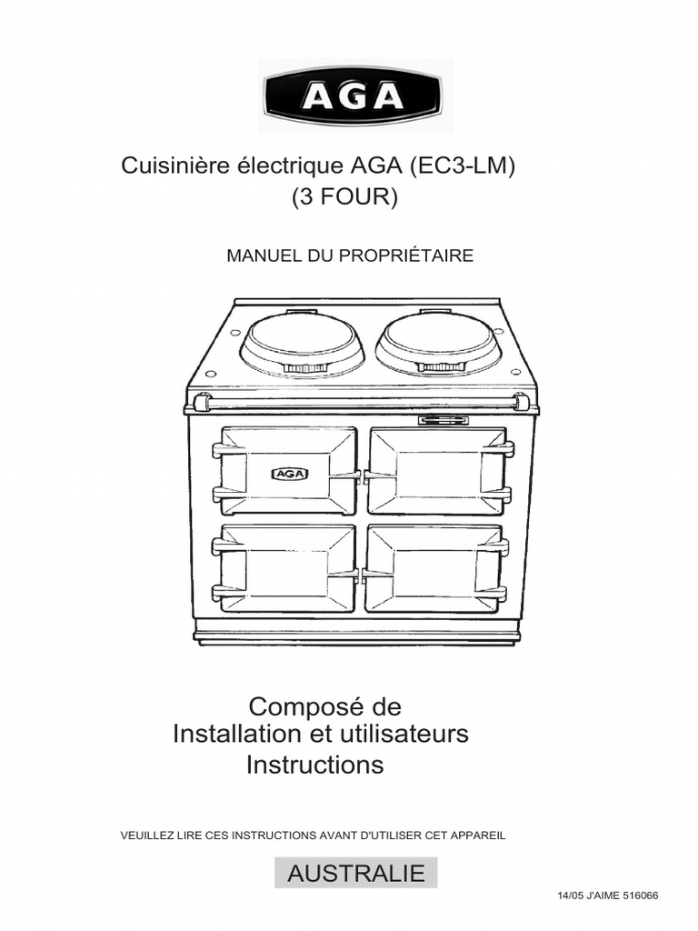 Manuel d'installation cuisinière AGA EC3-LM | PDF | Tuyau | Bois ...
