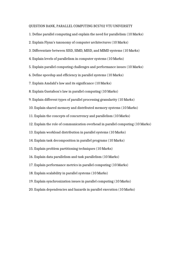 Module1 Question Bank BCS702 | PDF