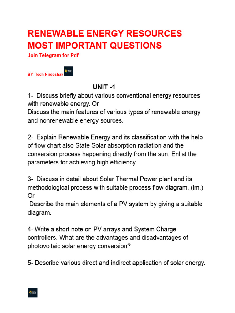 Comprehensive Guide to Renewable Energy | PDF | Solar Energy | Biofuel