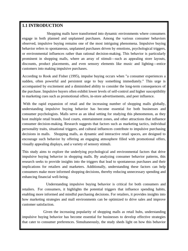 Impulsive Buying in Shopping Malls | PDF | Behavior | Impulsivity