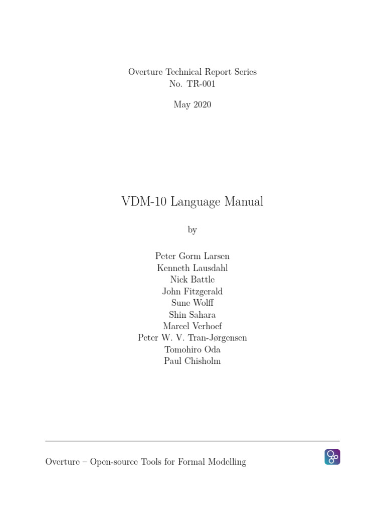 VDM-10 Language Manual Overview | PDF | Boolean Data Type | Boolean Algebra