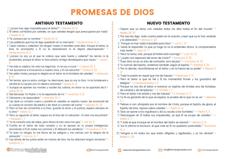 Promesas de Dios en la Biblia | PDF | Epístola a los filipenses ...