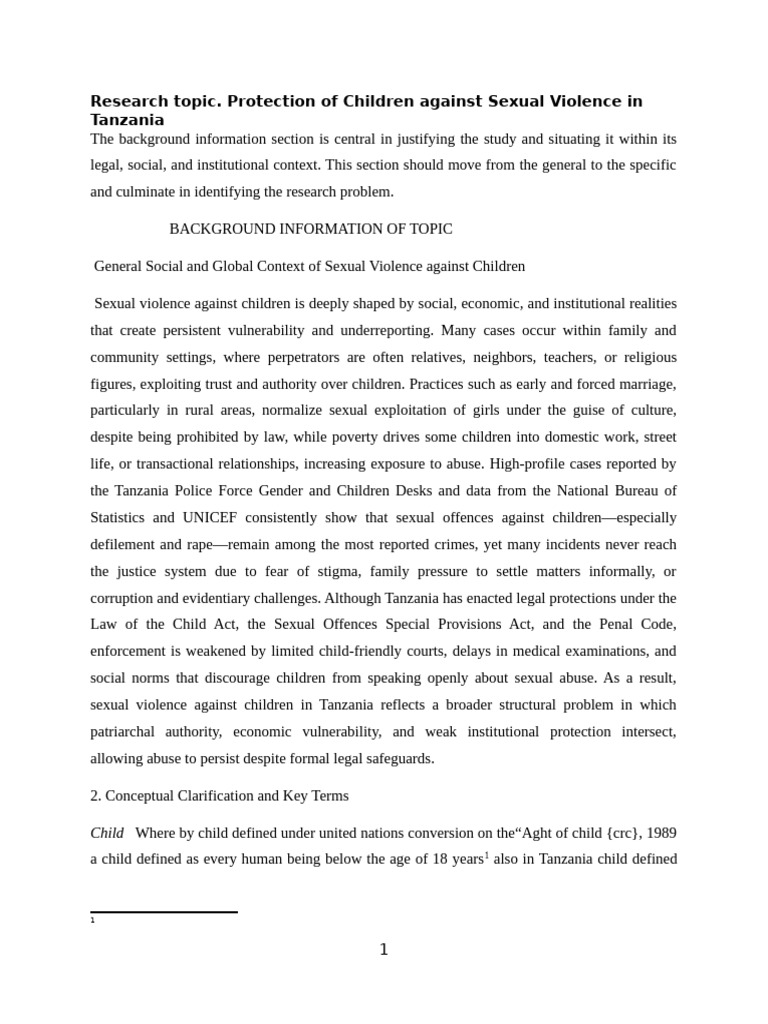 Protecting Children from Sexual Violence in Tanzania | PDF | Child ...