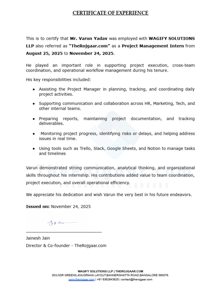 Certificate - Project Managment | PDF