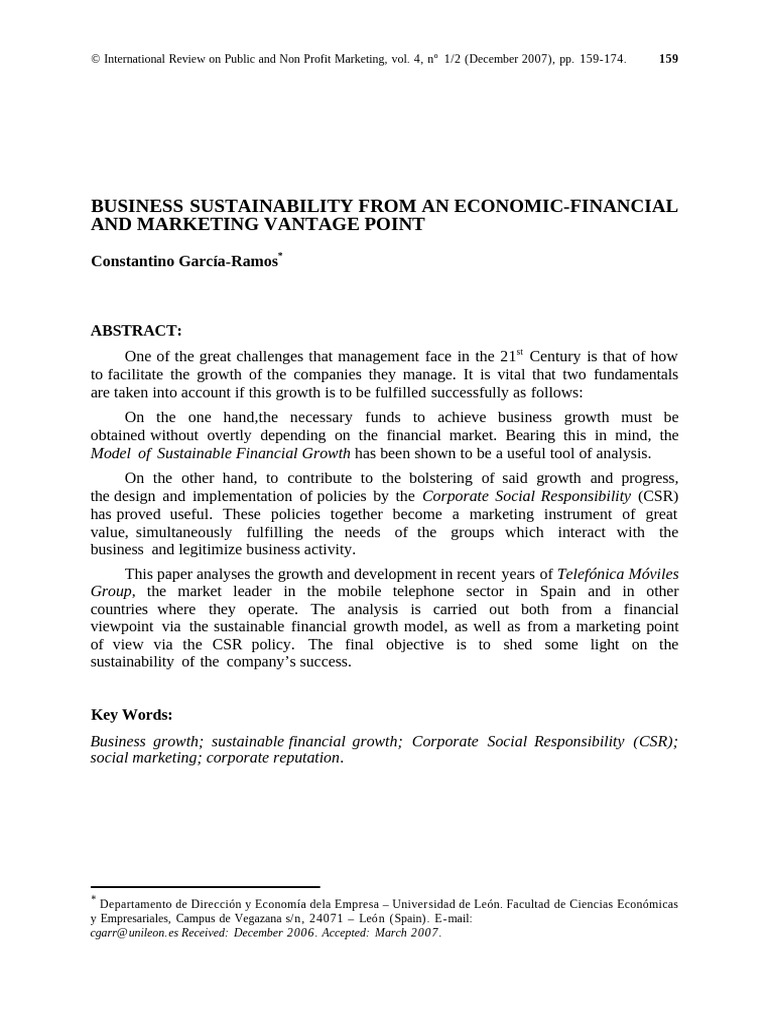 Business Sustainability and CSR Analysis | PDF | Corporate Social ...