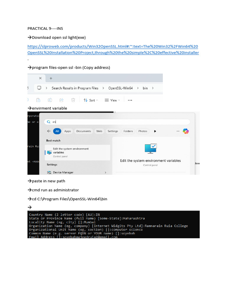 OpenSSL Installation and Setup Guide | PDF