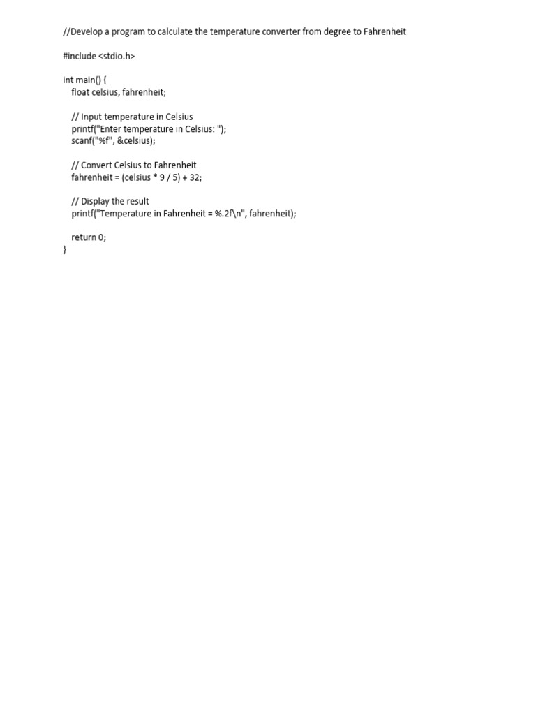 C Programs for Math and String Operations | PDF | Fahrenheit | Matrix ...