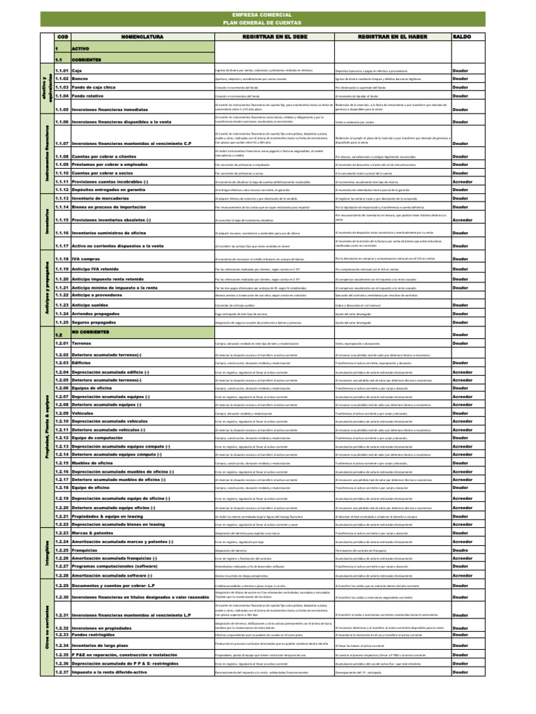 Recurso Didáctico - Plan General de Cuentas Bajo Niif | PDF | Pagos | Deuda