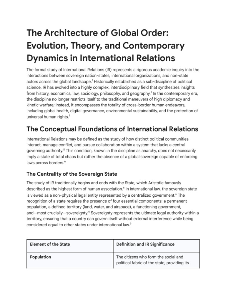Understanding International Relations Dynamics | PDF | International ...