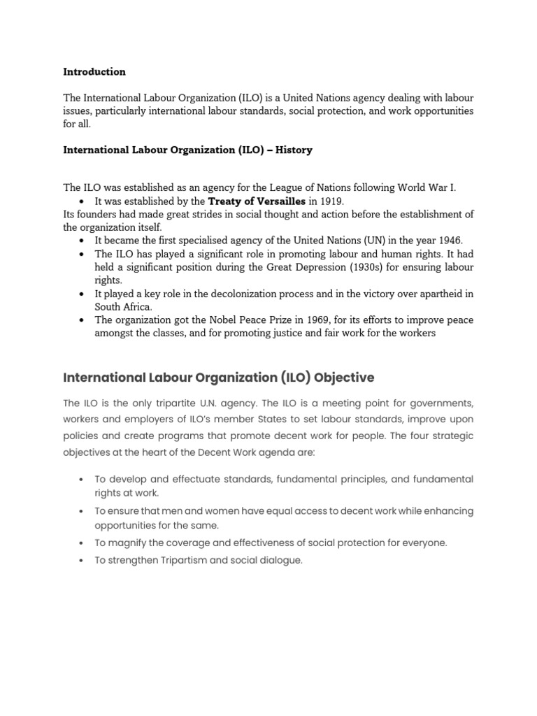 Labour Law Notes (Internation Labour Organization) | PDF ...