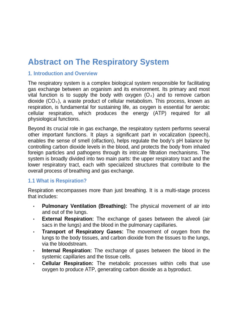 Overview of the Respiratory System | PDF | Exhalation | Lung