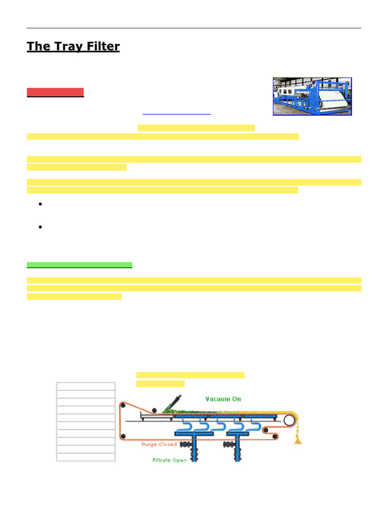 Tray Filters: Design & Operation Guide | PDF | Filtration | Valve