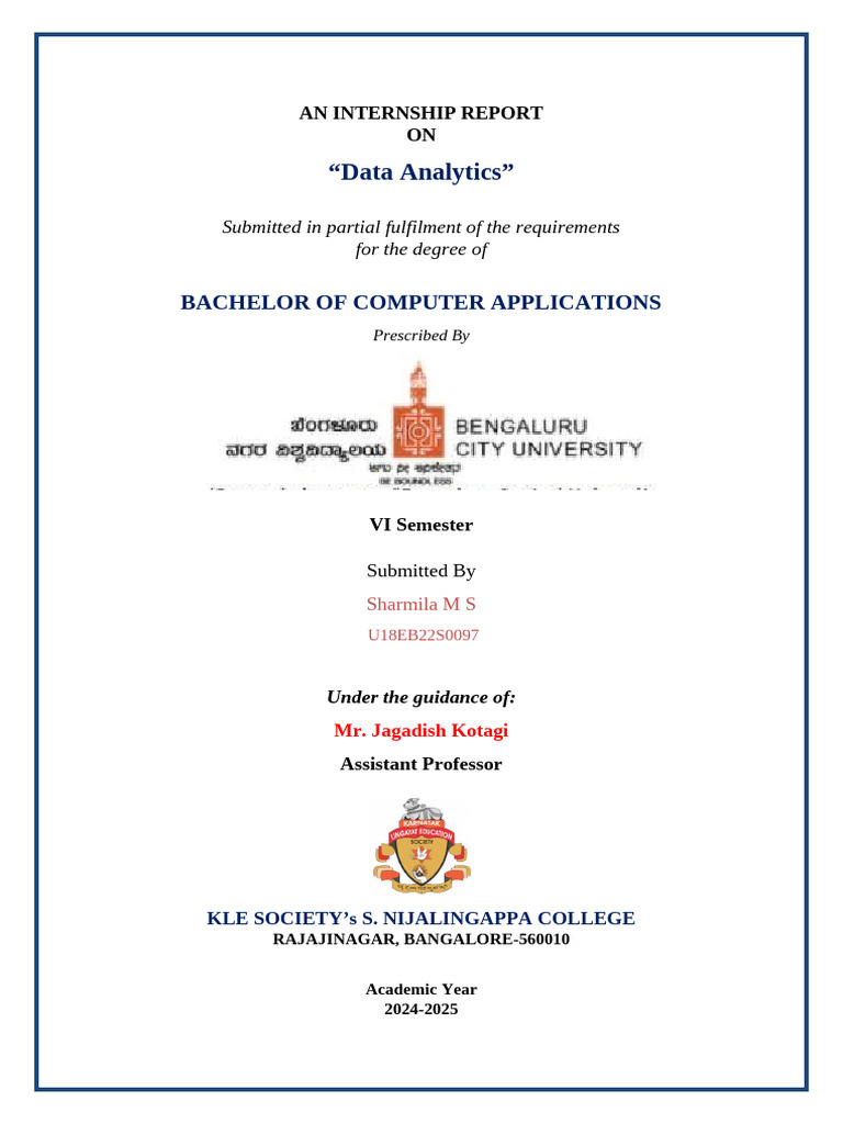 Data Analytics Internship Report | PDF | Analytics | Data Analysis
