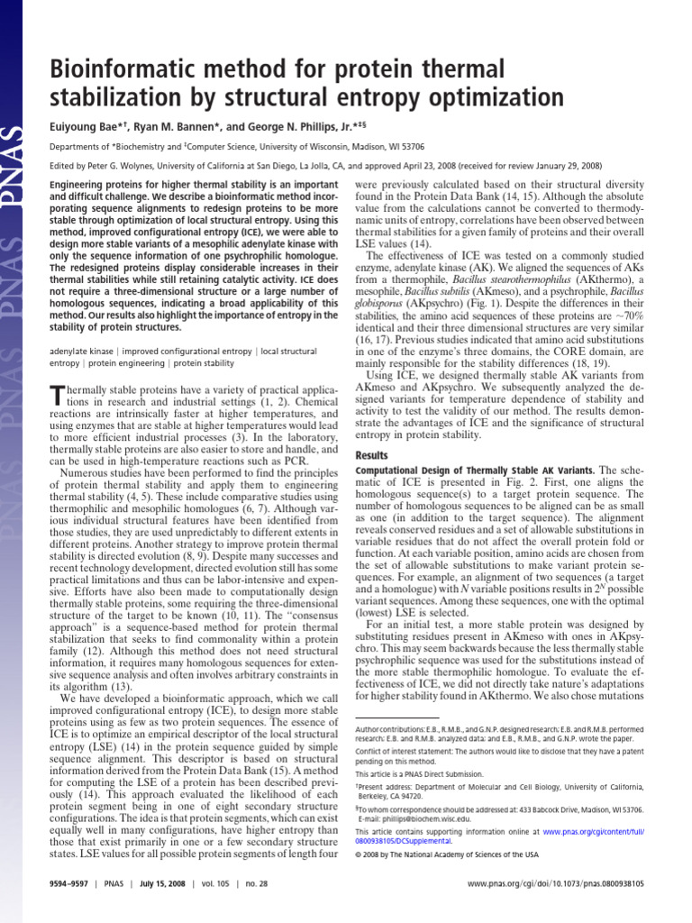 Bioinformatic Protein Stability Method | PDF | Proteins | Protein Domain