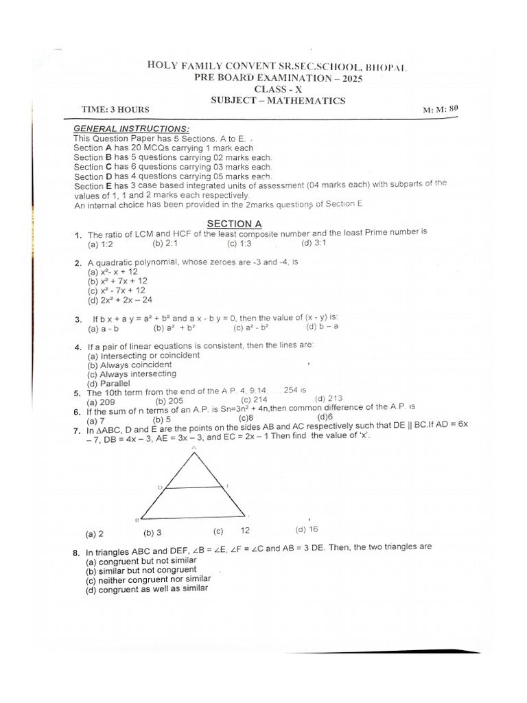 Maths Question Paper. | PDF