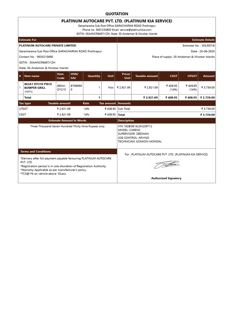 Quotation Ws Est 8-20-08 25 | PDF | Taxation | Government Finances