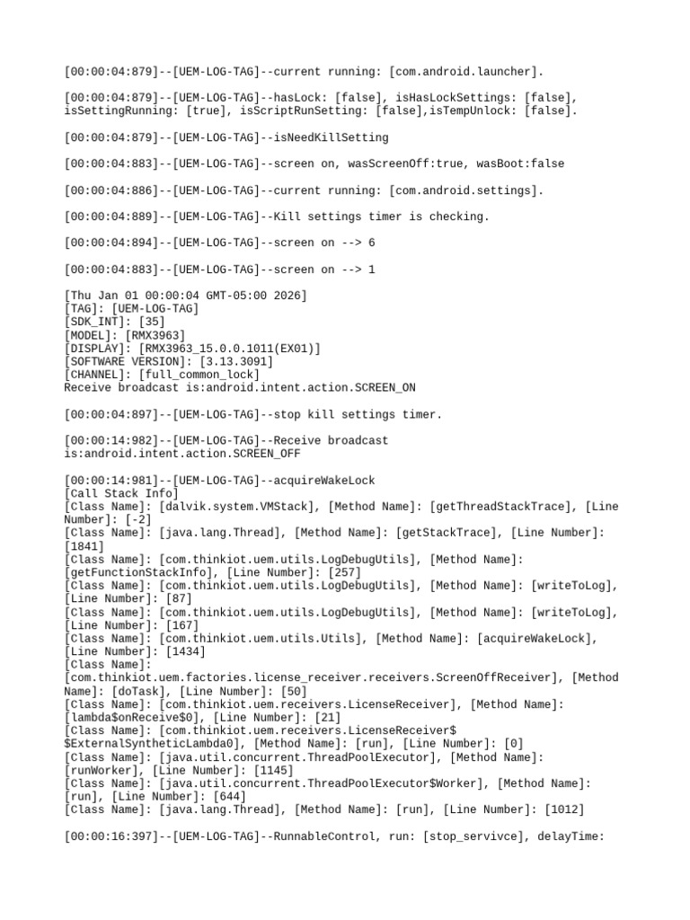 UEM Log Analysis for Android Device | PDF | Software | Computing