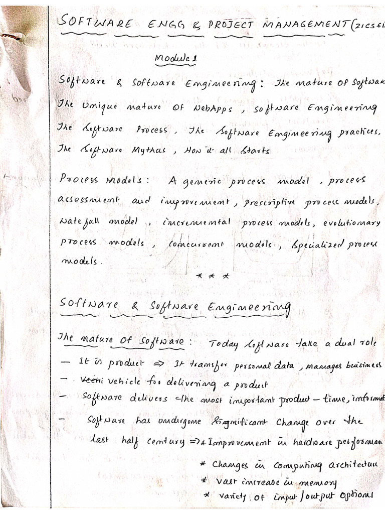 Software Engineering and Project Management Module 1 | PDF