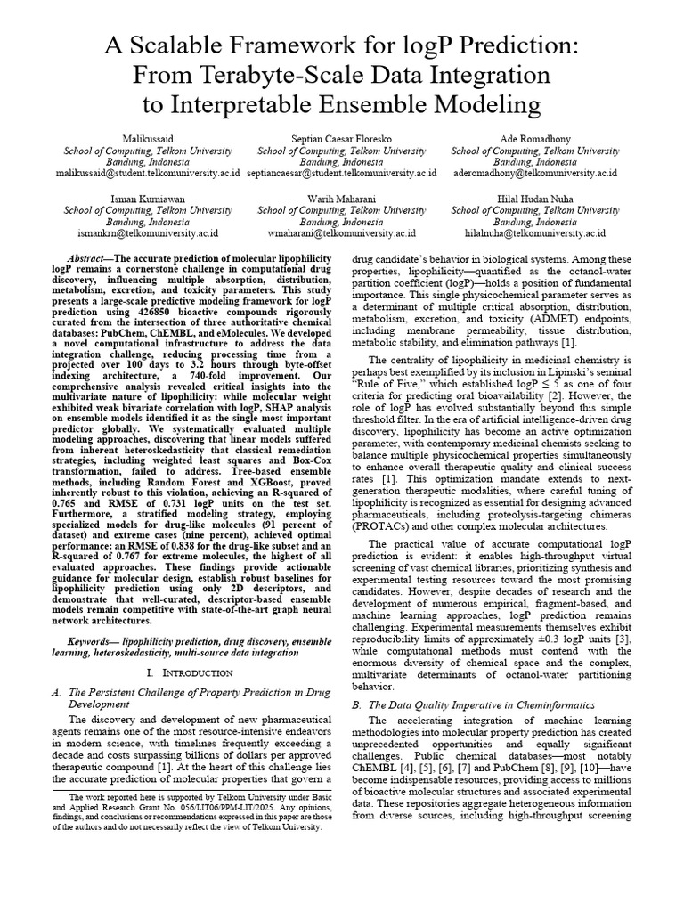 Scalable logP Prediction Framework | PDF | Errors And Residuals ...