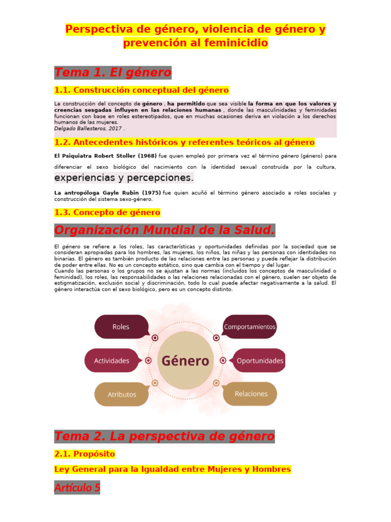 Perspectiva de Género y Violencia de Género | PDF | Género | Estudios ...
