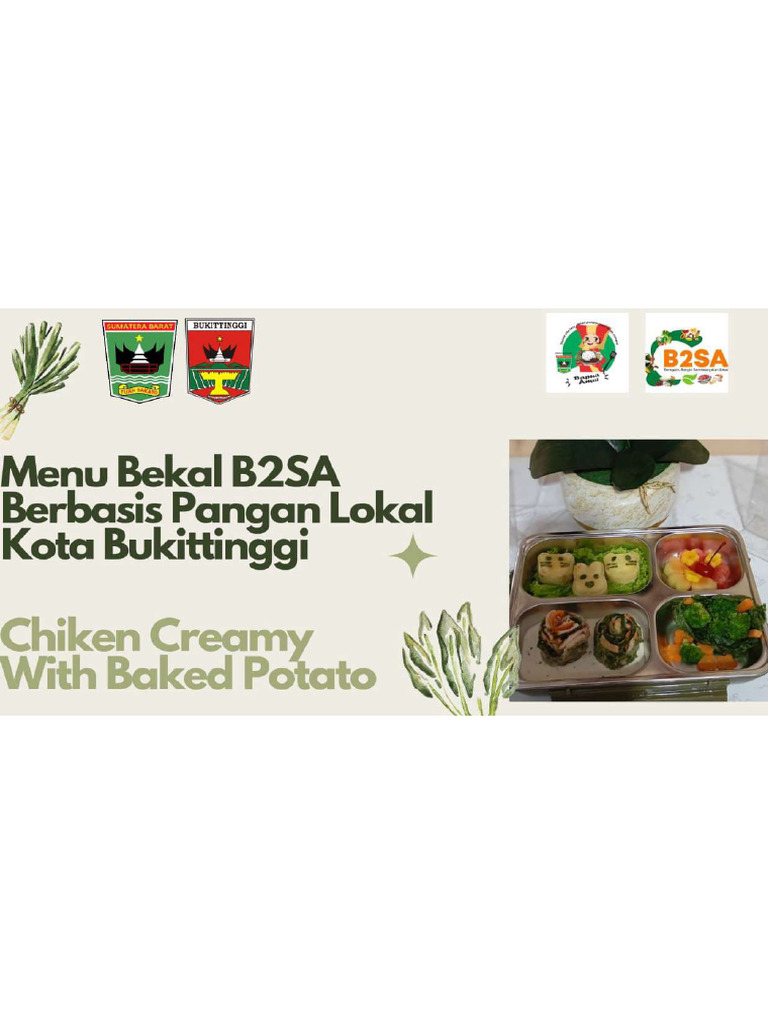 Bekal Makan Siang Anak Menu B2SA Kota Bukittinggi | PDF