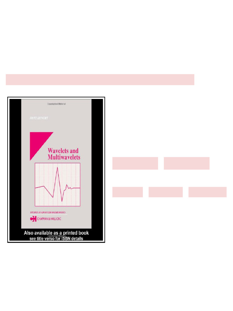 Wavelets and Multiwavelets 1st Edition Fritz Keinert - ebook and ...