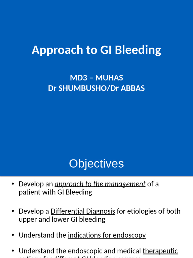 GI Bleeding Management and Diagnosis Guide | PDF | Bleeding | Medical ...