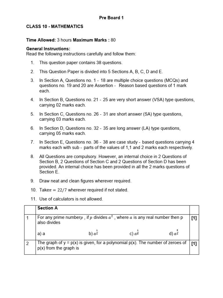 Pre Board 1 Q.B 3 | PDF | Circle | Trigonometric Functions