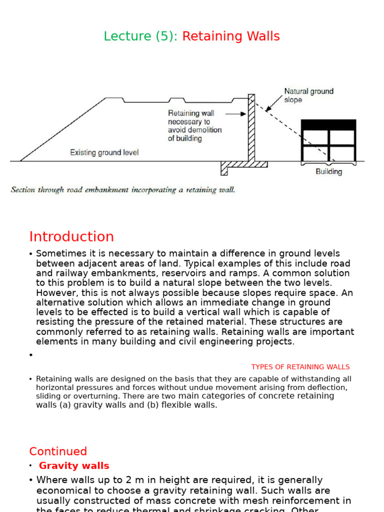Types and Design of Retaining Walls | PDF | Mechanical Engineering ...