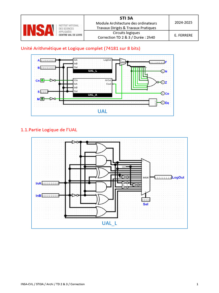 Correction TD 2 & 3 : Circuits Logiques | PDF
