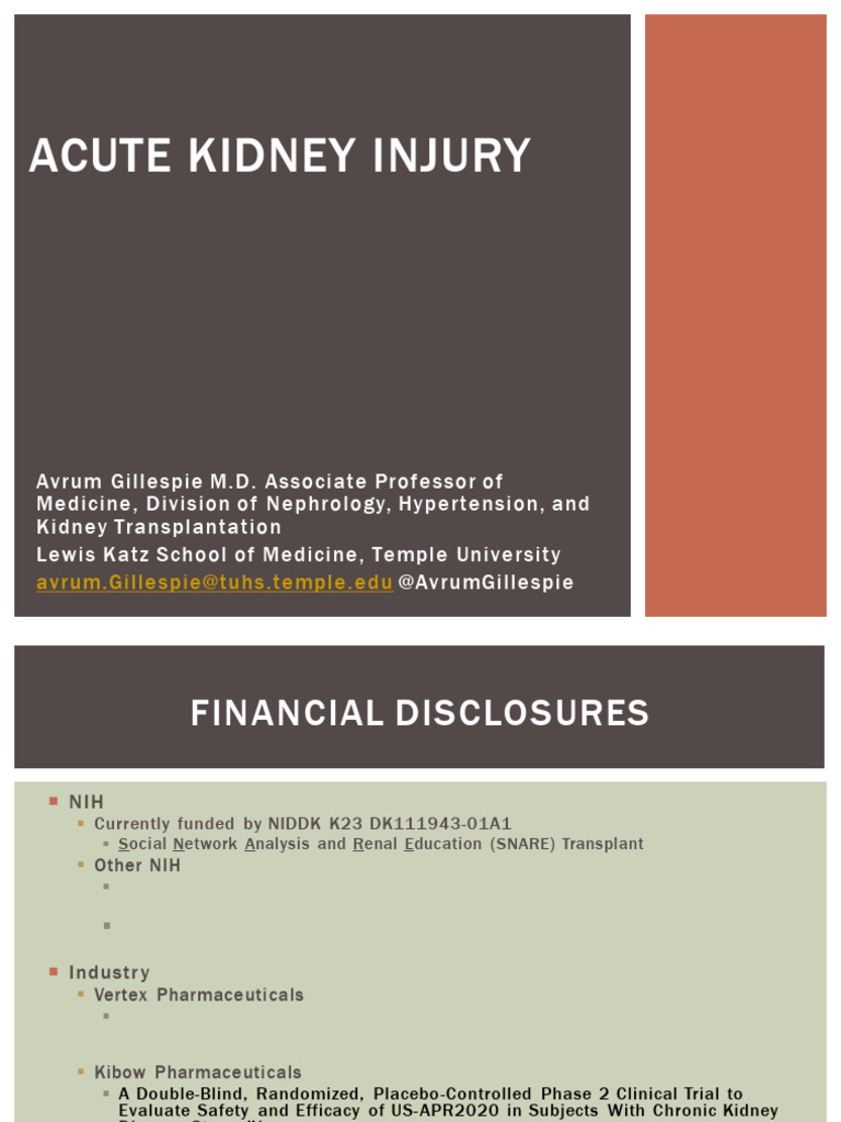 Acute Kidney Injury Overview and Management | PDF | Kidney | Medical ...
