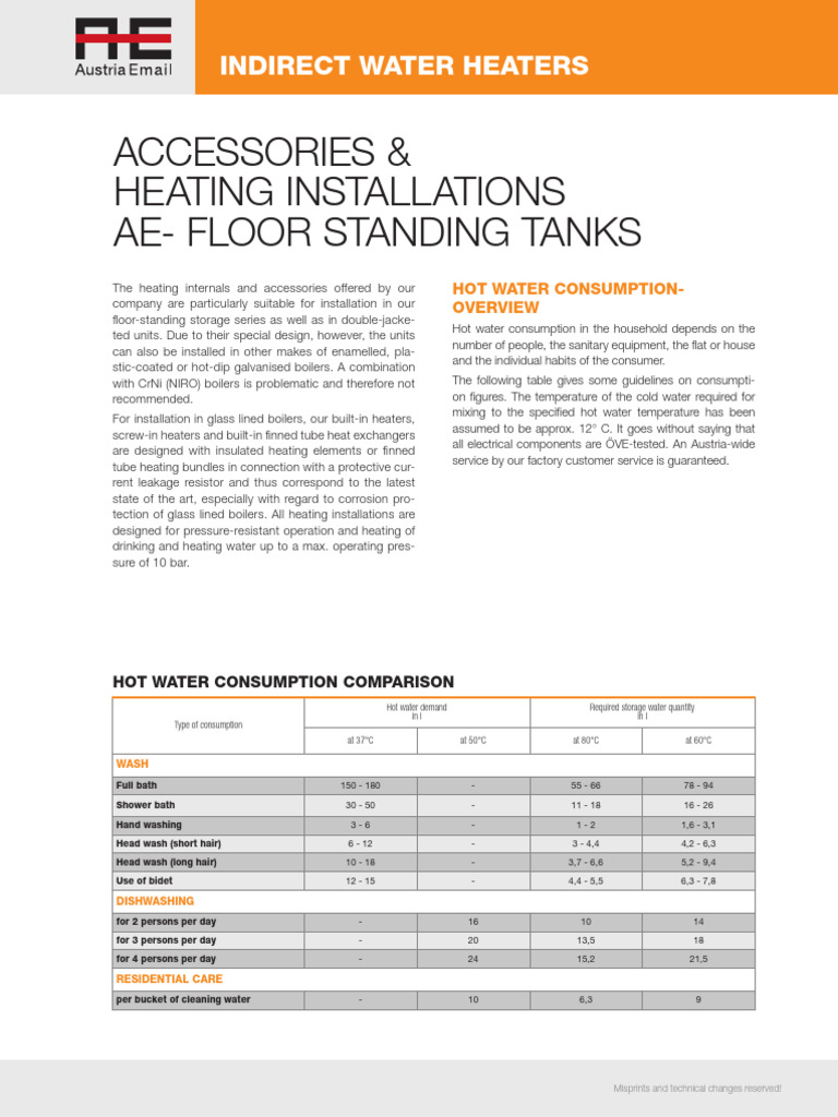 Indirect Water Heaters & Accessories Guide | PDF | Water Heating | Heat ...