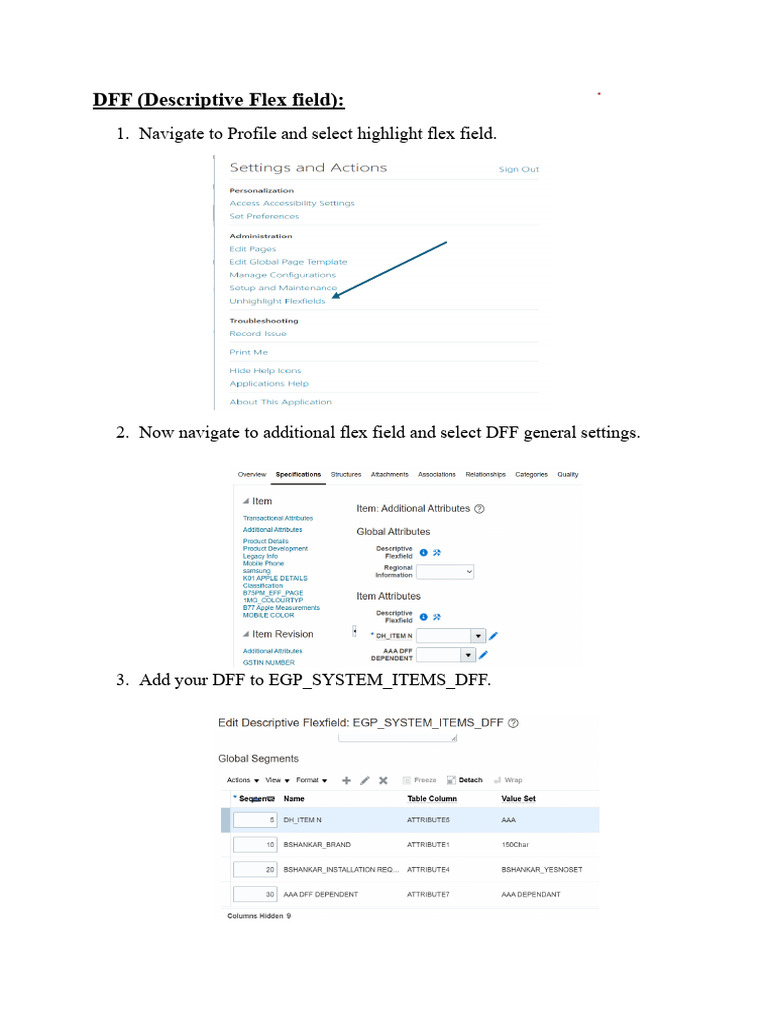 Oracle Flex Fields and Item Management Guide | PDF | Information ...