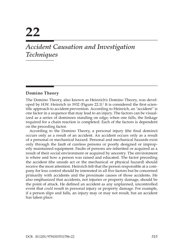 Accident Causation and Investigation Techniques | PDF
