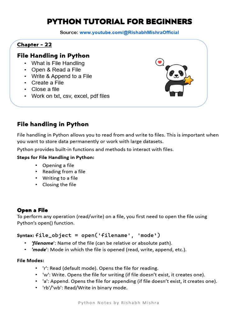 Python File Handling Basics | PDF | Python (Programming Language ...