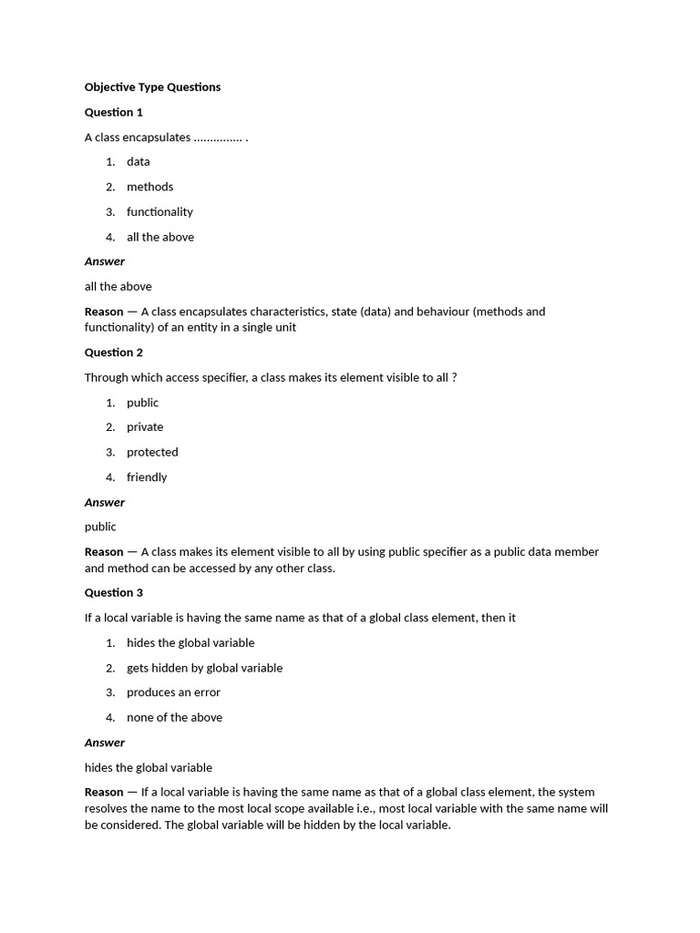 Java Class Encapsulation and Access Modifiers | PDF | Method (Computer ...