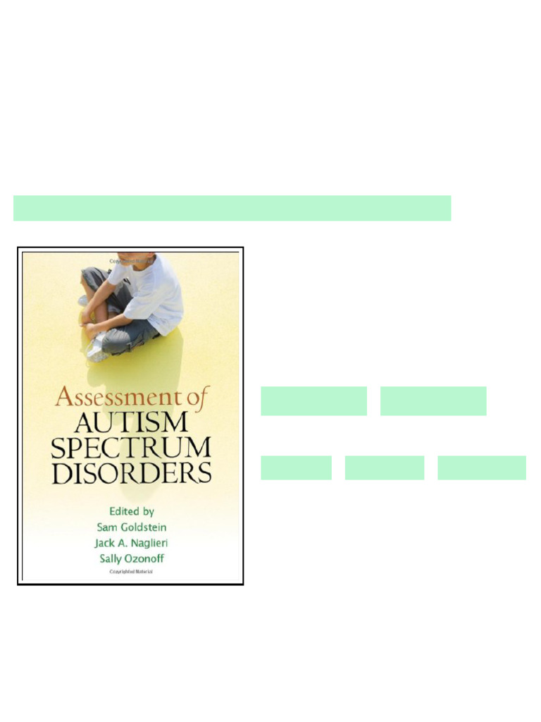 Assessment of Autism Spectrum Disorders 1st Edition Sam Goldstein ...